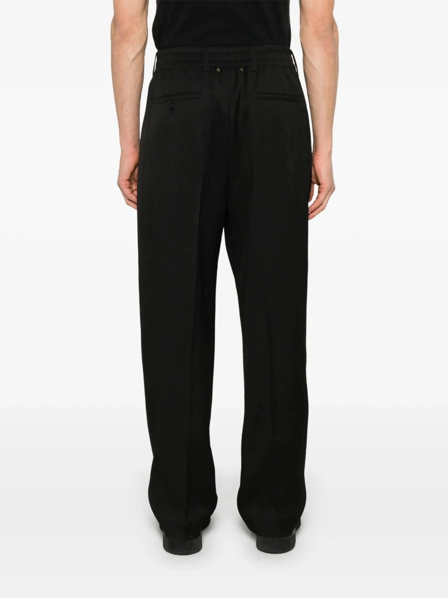 Pantaloni drepti Golden Goose negri din lana - Img 4
