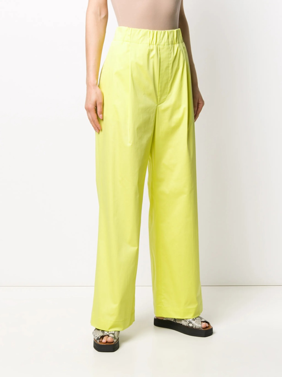 Pantaloni drepti JEJIA galbeni din elastan si bumbac - Img 3