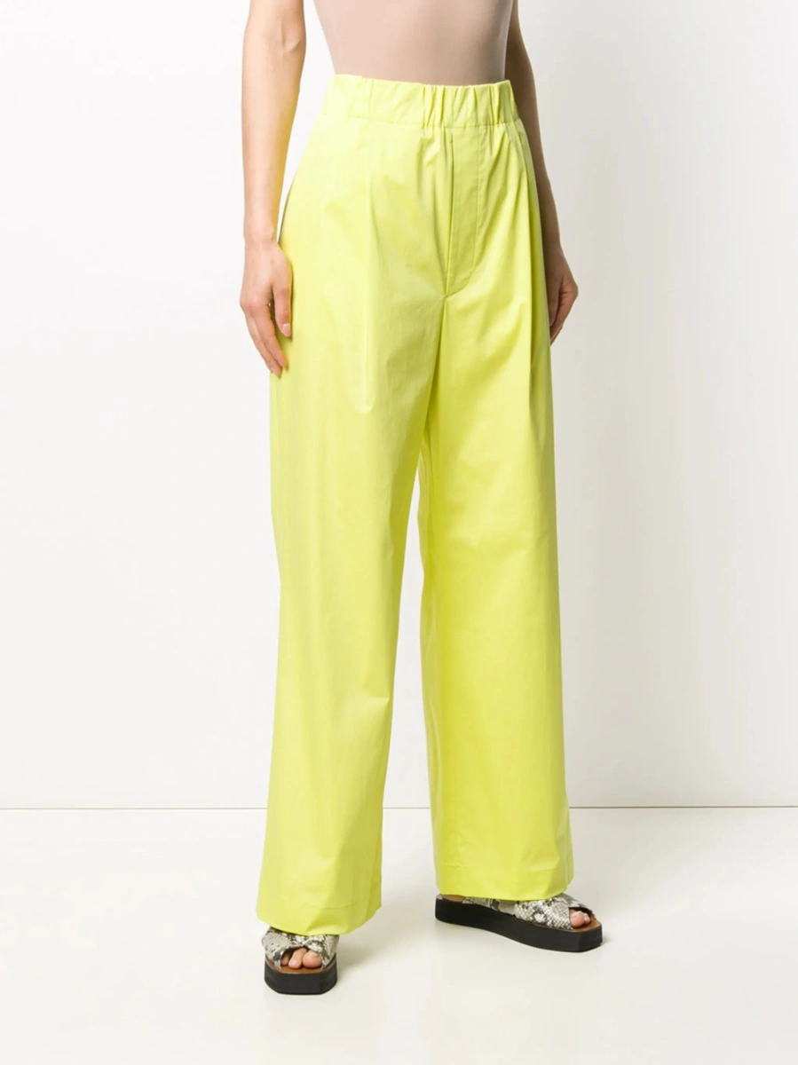 Pantaloni drepti JEJIA galbeni din elastan si bumbac - Img 3