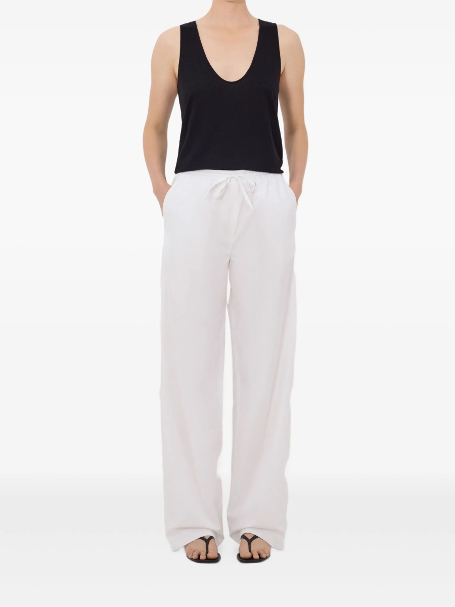 Pantaloni drepti LOULOU DE SAISON albi - Img 2