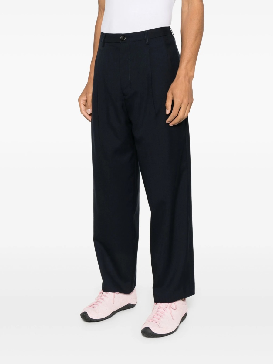Pantaloni drepti Marni albastri din lana - Img 3