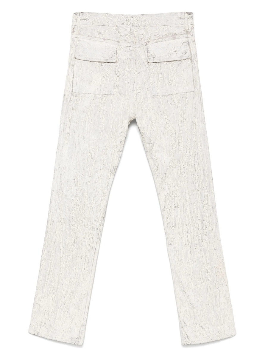 Pantaloni drepti Rick Owens albi - Img 2