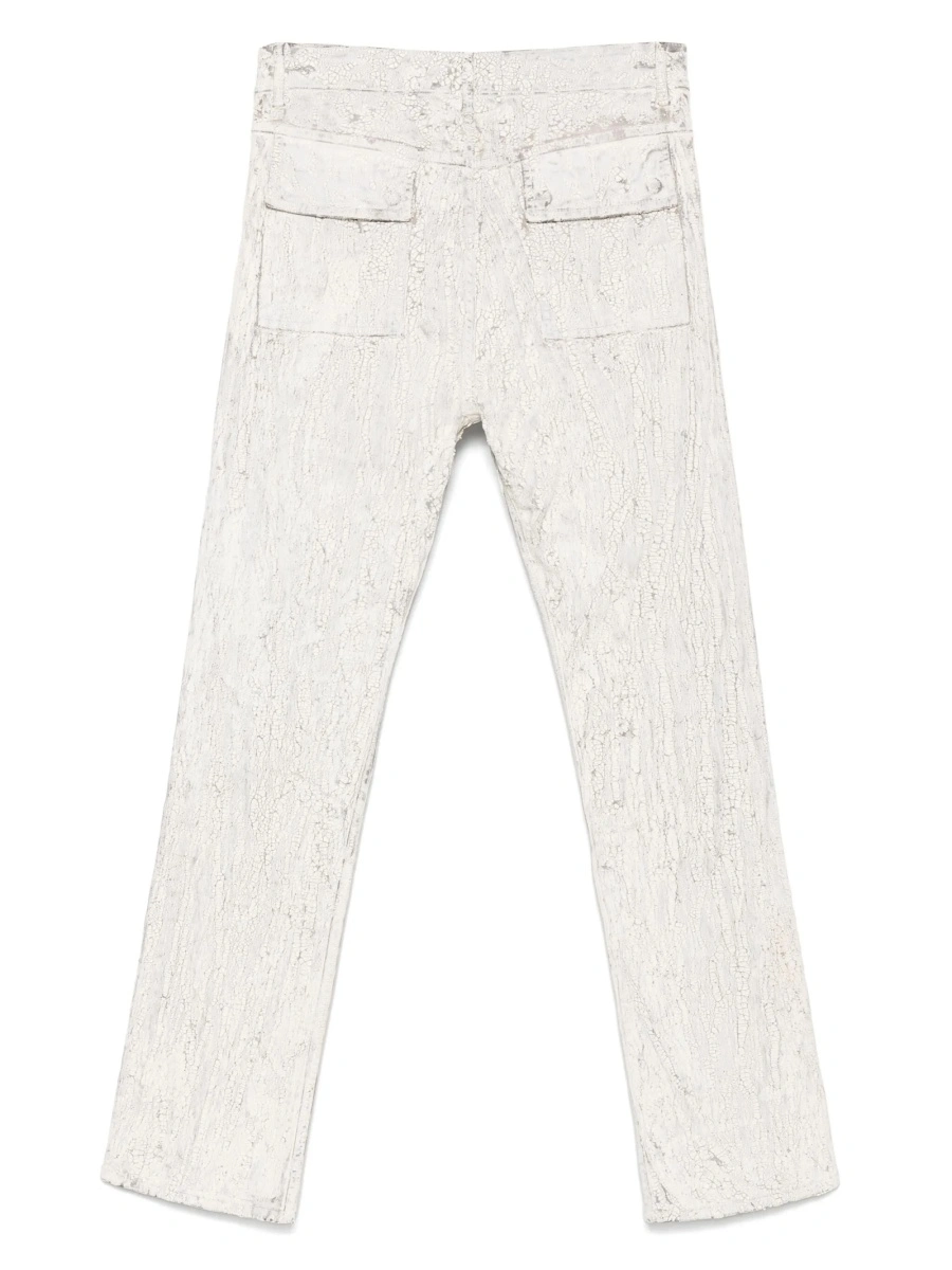 Pantaloni drepti Rick Owens albi - Img 2