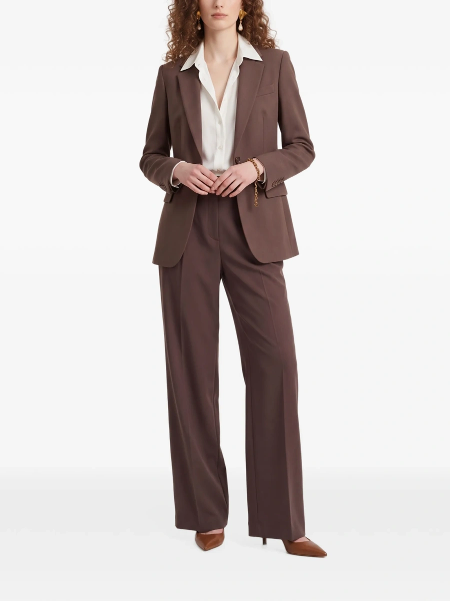 Pantaloni drepti SUTTON NEW YORK maro din vascoza si polyester - Img 2