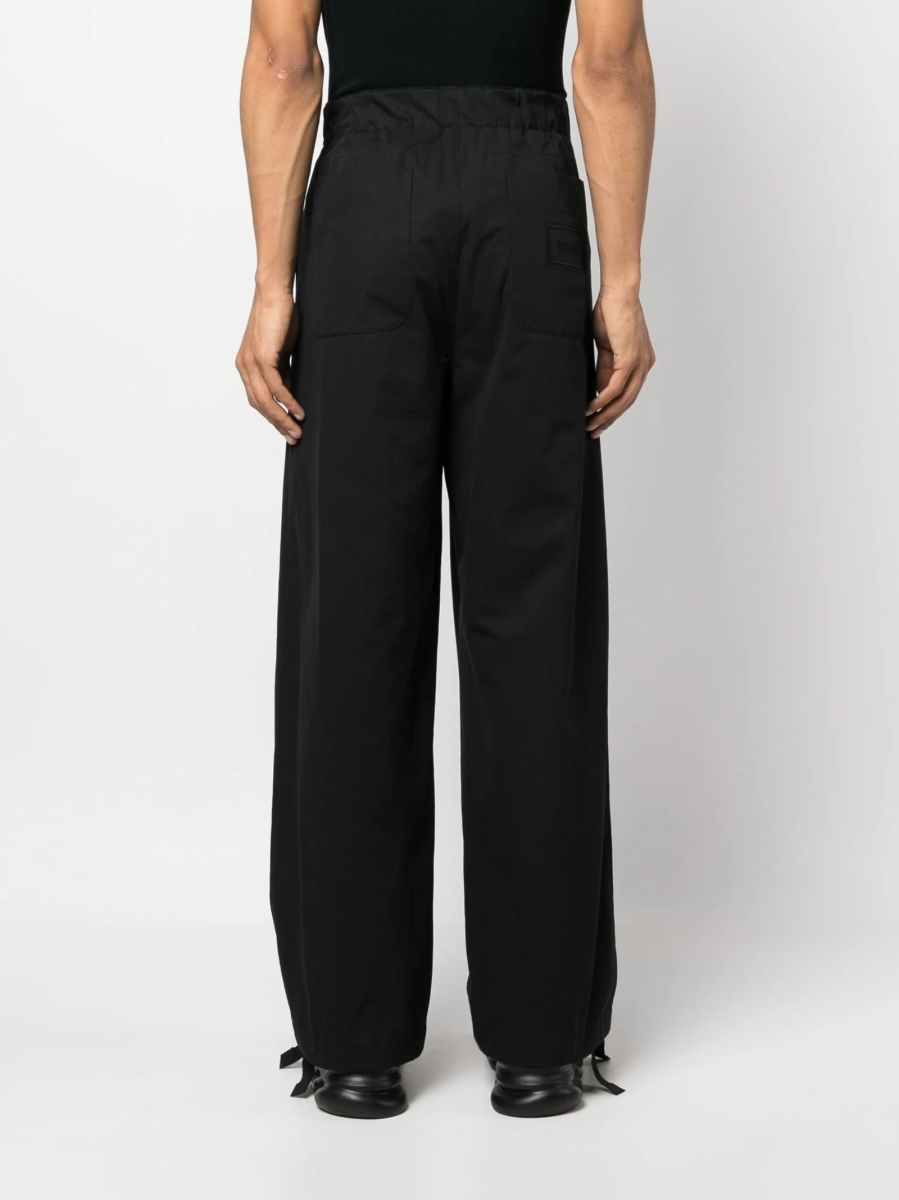 Pantaloni drepti Versace negri din vascoza si bumbac - Img 4