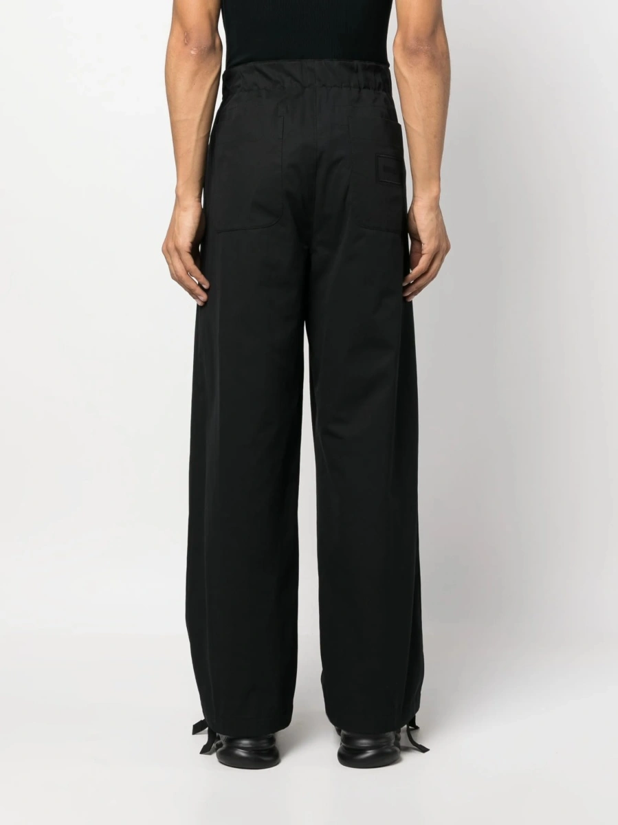 Pantaloni drepti Versace negri din vascoza si bumbac - Img 4