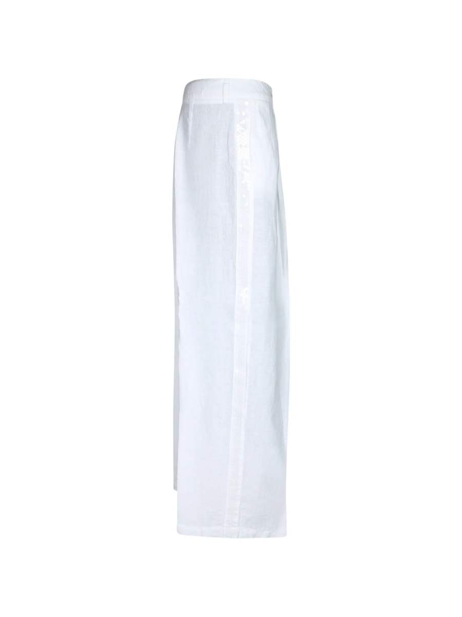 Pantaloni eleganti 120% LINO albi - Img 2