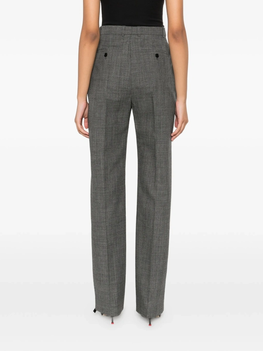 Pantaloni eleganti Alexander McQueen gri din lana - Img 4