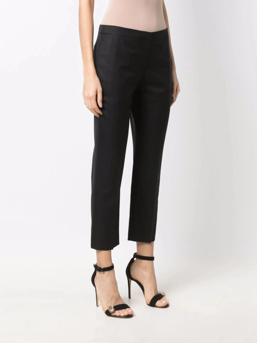 Pantaloni eleganti Alexander McQueen negri din lana - Img 3