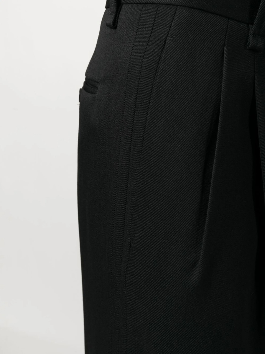 Pantaloni eleganti Lanvin negri din lana si corn - Img 5