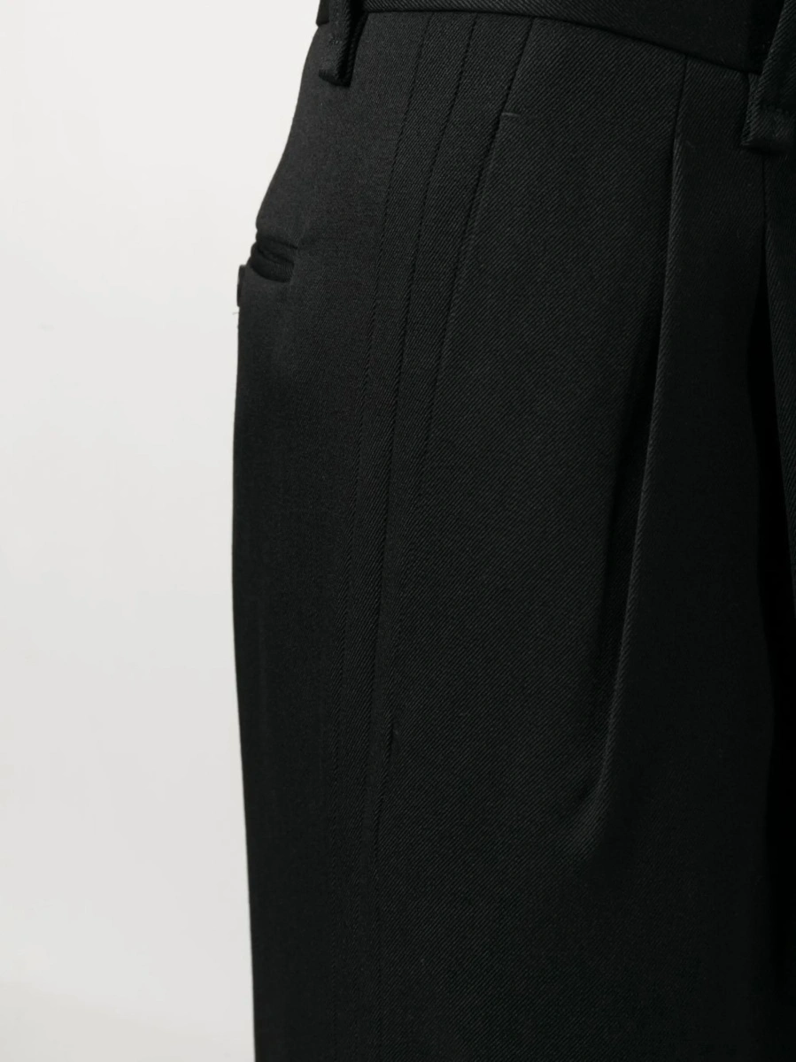 Pantaloni eleganti Lanvin negri din lana si corn - Img 5