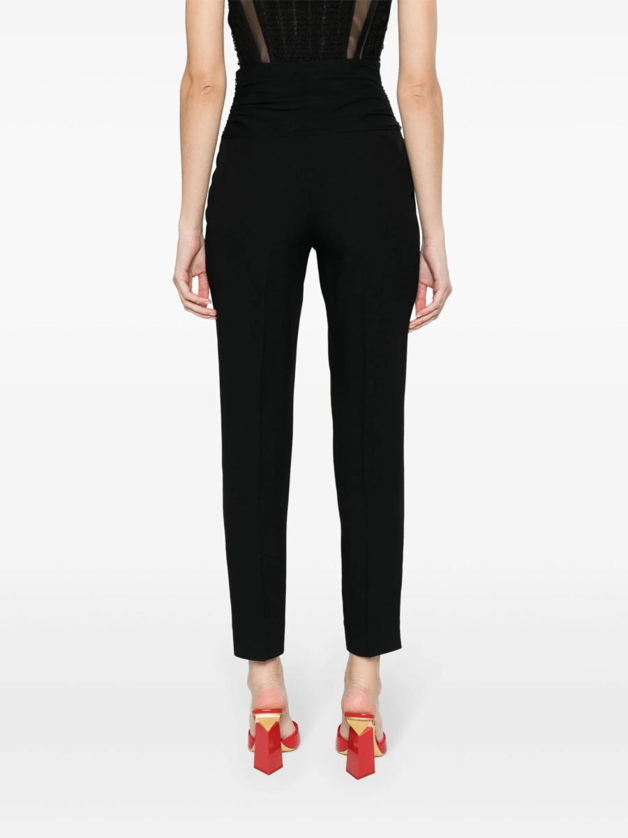 Pantaloni eleganti Moschino negri din acetat si vascoza - Img 4