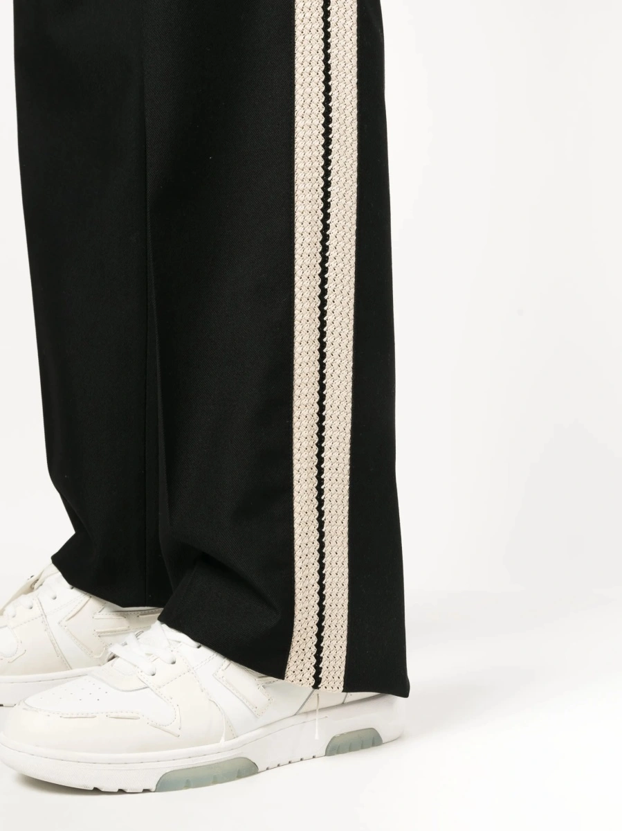 Pantaloni eleganti Palm Angels negri din bumbac si polyester - Img 5