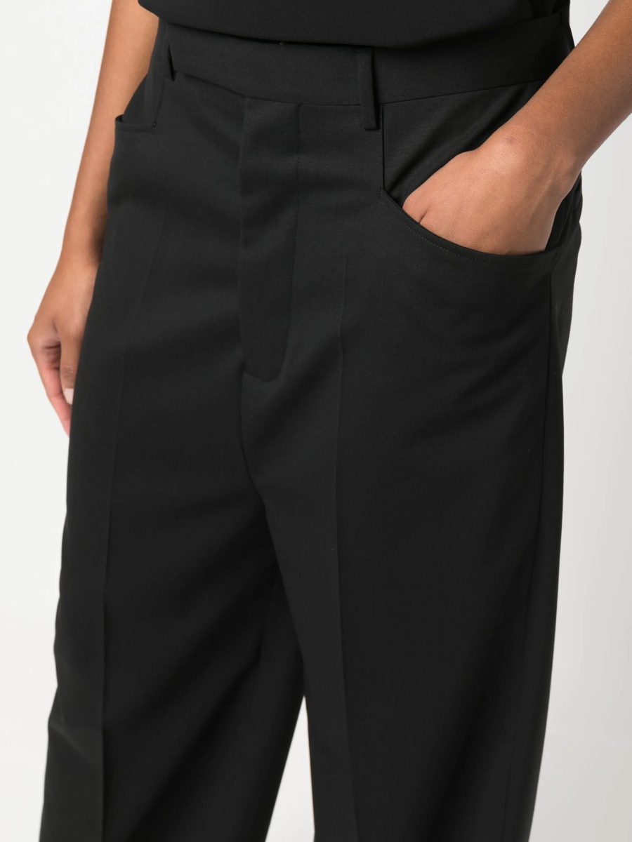 Pantaloni eleganti Rick Owens negri din lana si corn - Img 5