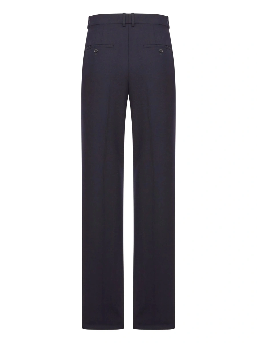 Pantaloni eleganti Saint Laurent albastri din lana - Img 2