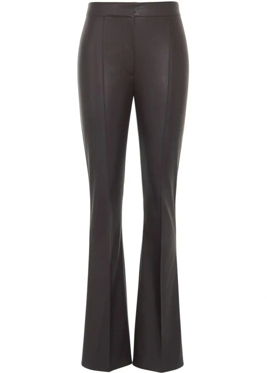 Pantaloni Elisabetta Franchi maro din piele ecologica - Img 2