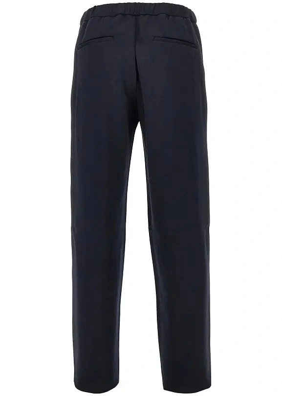 Pantaloni Emporio Armani albastri din jerse - Img 3