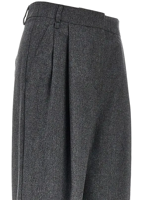 Pantaloni Emporio Armani gri din flanel - Img 2