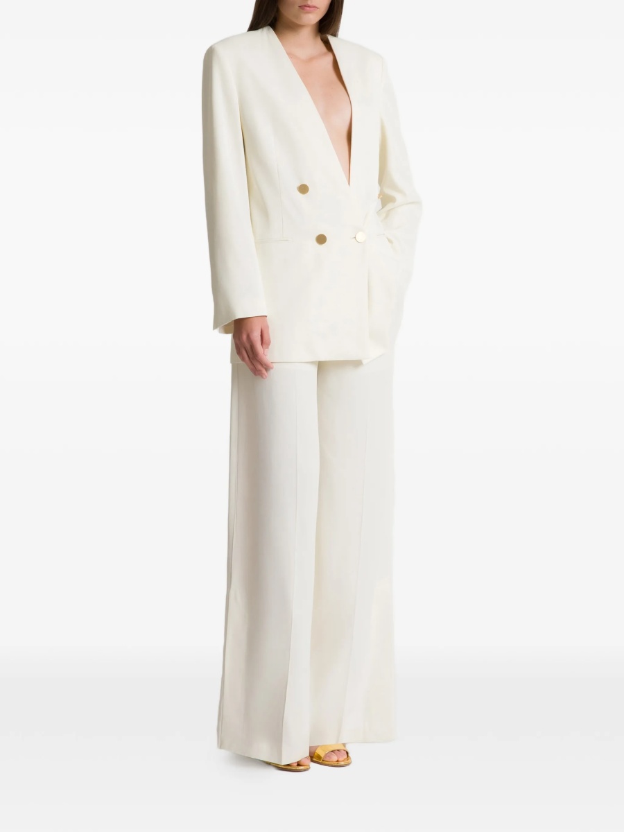 Pantaloni evazati Alberta Ferretti albi - Img 2