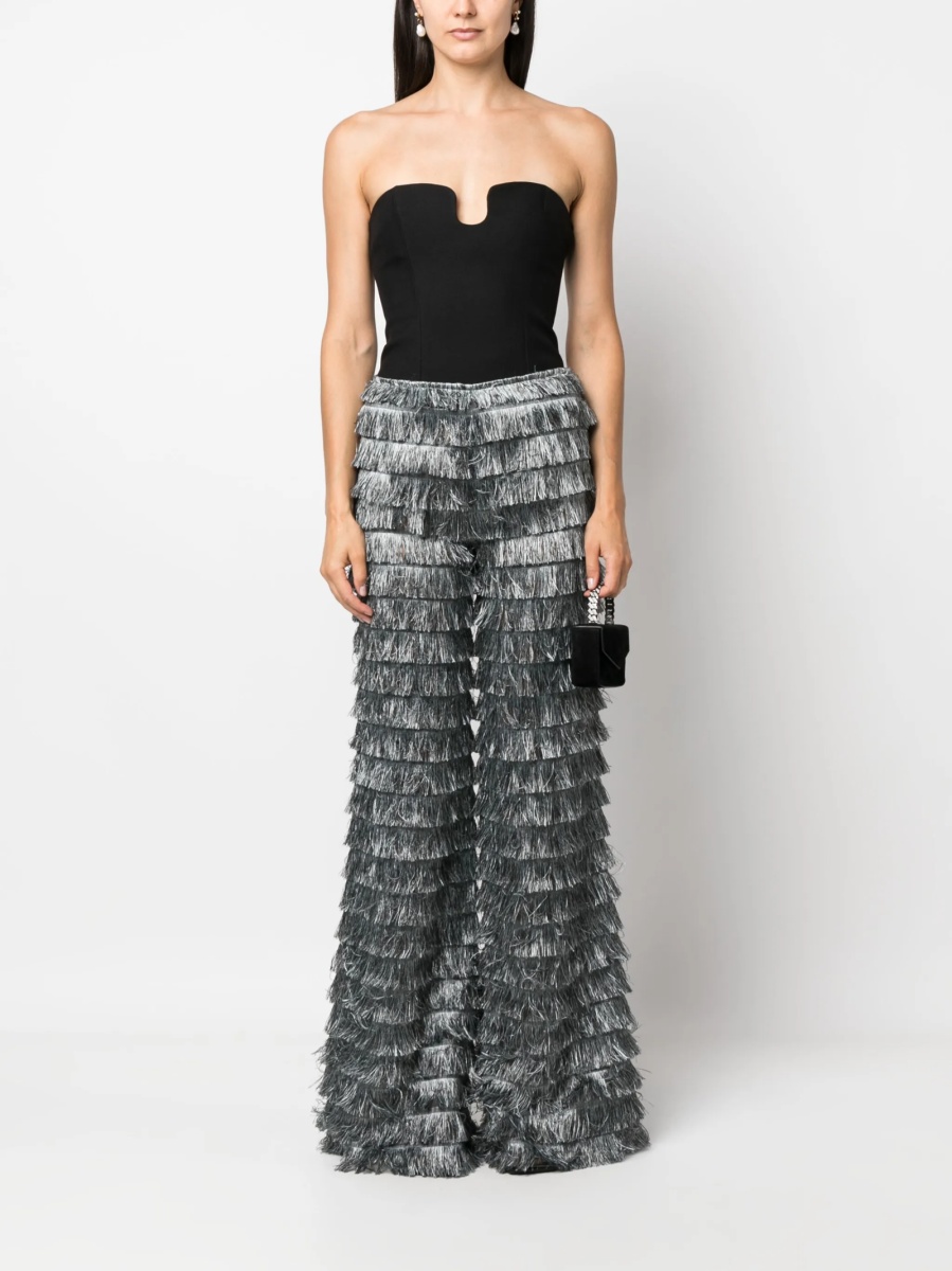 Pantaloni evazati Alberta Ferretti gri - Img 2