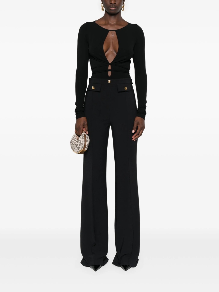 Pantaloni evazati Elisabetta Franchi negri - Img 2