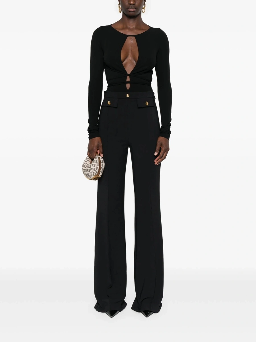 Pantaloni evazati Elisabetta Franchi negri - Img 2