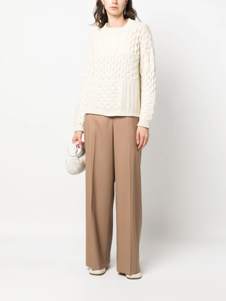 Pantaloni evazati Fabiana Filippi maro din lana - Img 2