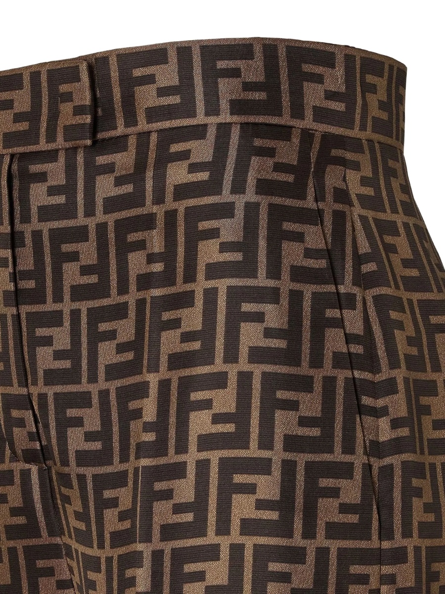 Pantaloni evazati Fendi maro - Img 3