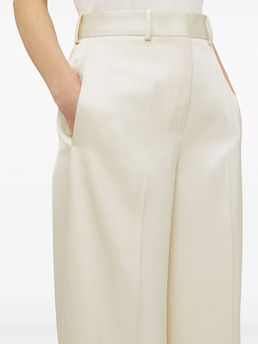 Pantaloni evazati Jil Sander albi - Img 5