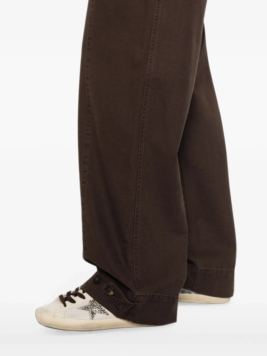 Pantaloni Golden Goose maro din bumbac - Img 7