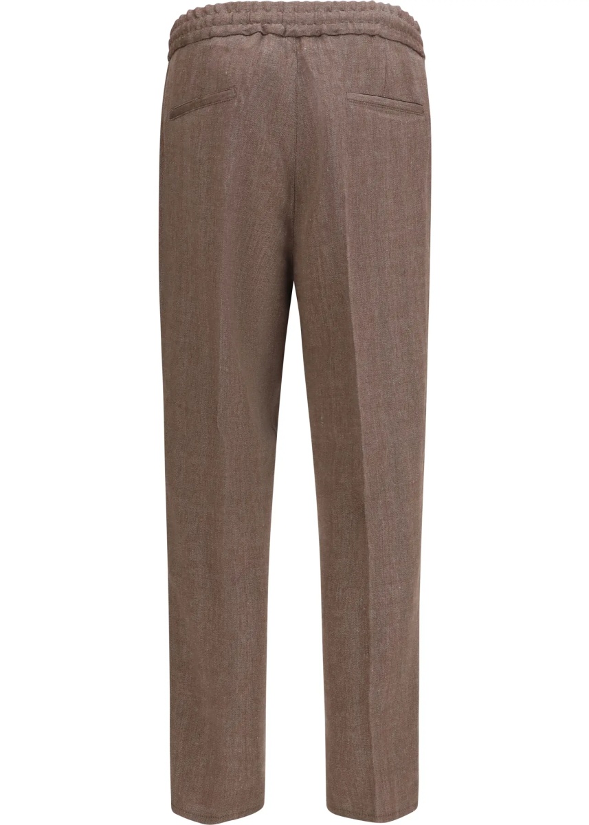 Pantaloni Herringbone linen and wool Pants - Img 2