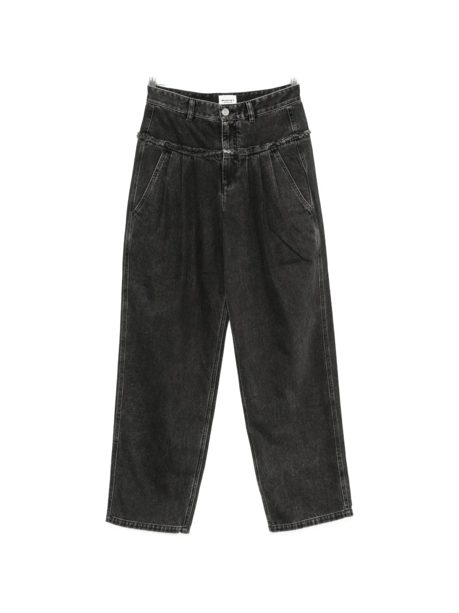 Pantaloni Isabel Marant negri din denim 'Iniza' - Img 8