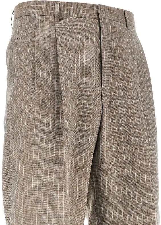 Pantaloni Linen and wool pants with darts - Img 2