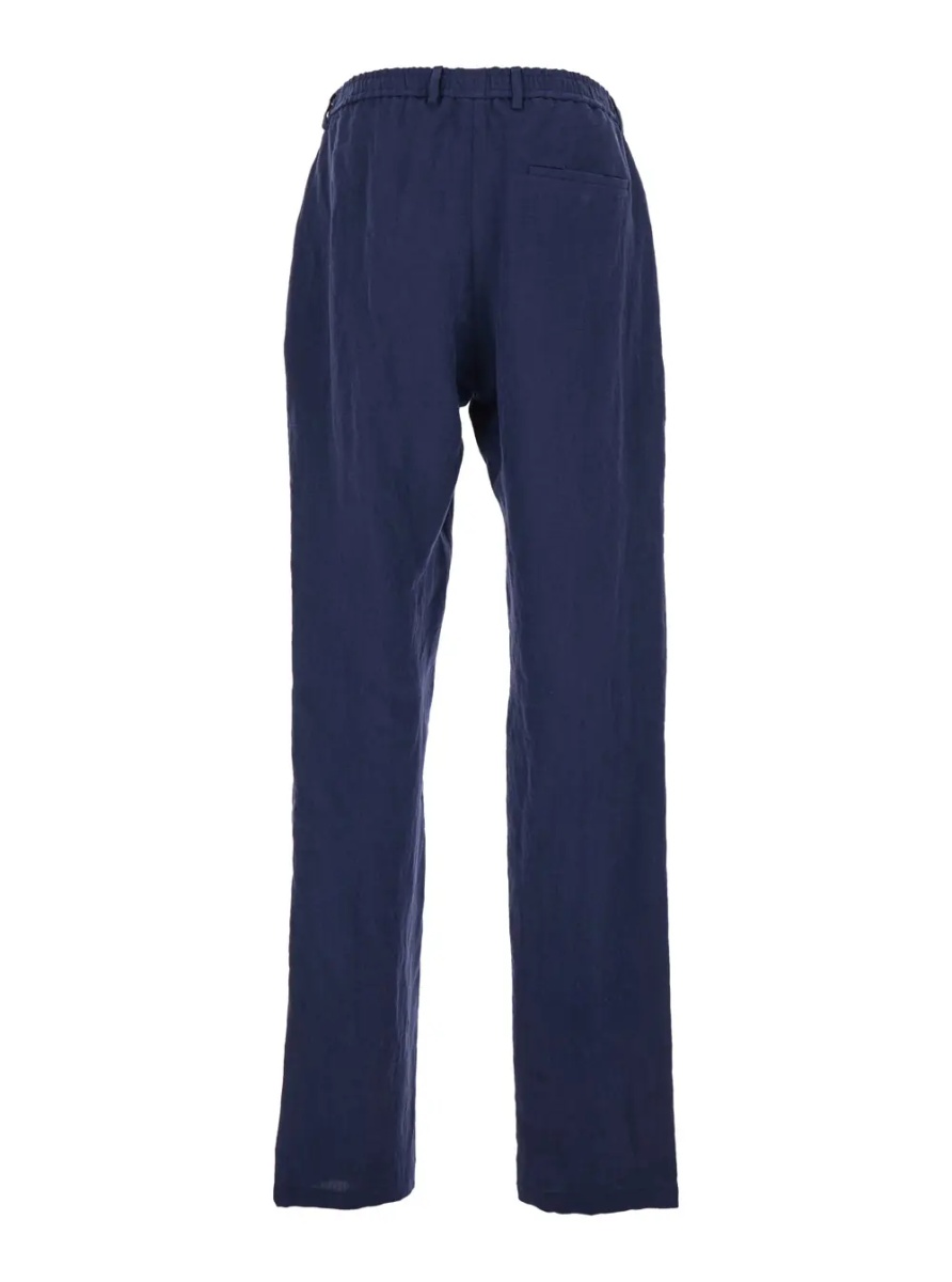 Pantaloni Men's Blue Straight-Leg Linen Trousers - Img 2
