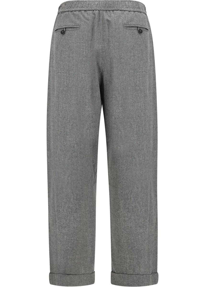 Pantaloni Oversized Pants in wool and cashmere with denim effect - Img 2