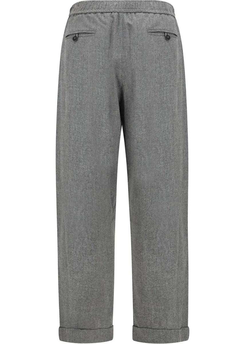 Pantaloni Oversized Pants in wool and cashmere with denim effect - Img 2