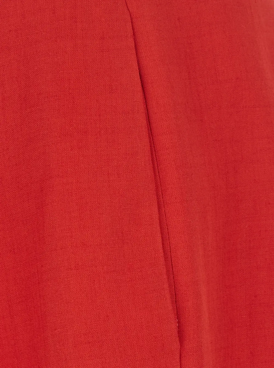 Pantaloni Red tailored shorts with single pleat in Viscose and Linen for women - Img 3