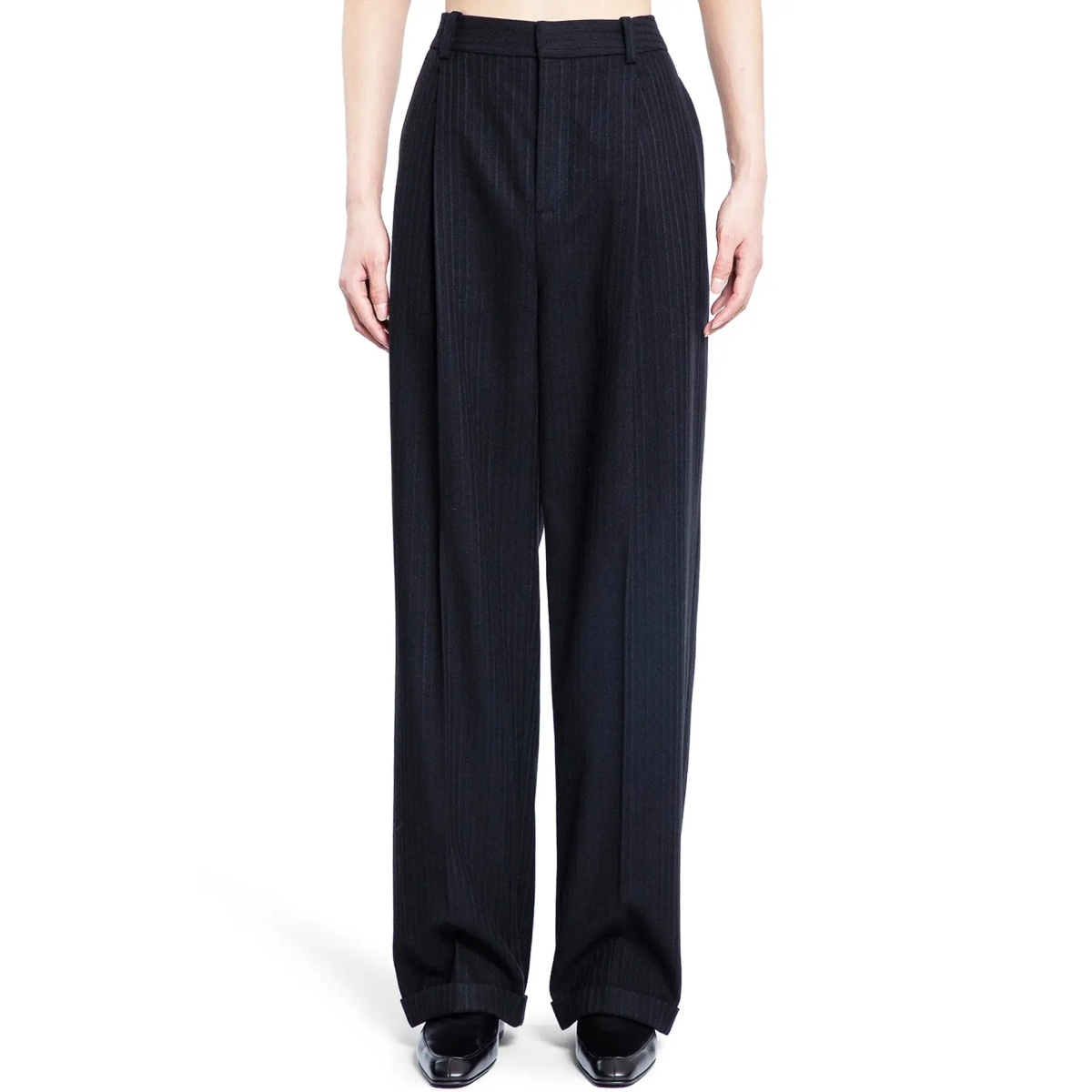 Pantaloni Saint Laurent Cashmere And Wool Flannel 90'S Striped Pants - Img 2