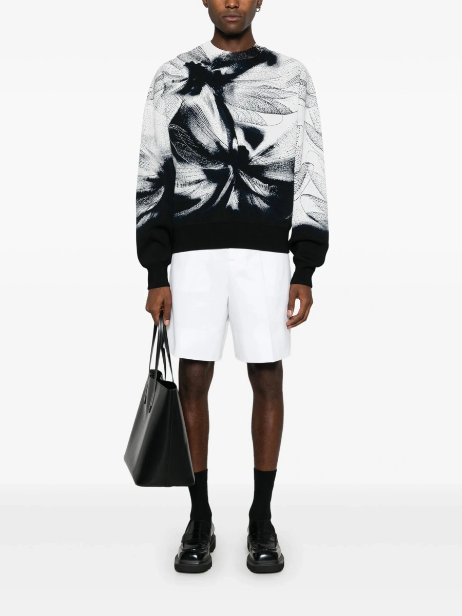 Pantaloni scurti Alexander McQueen albi din bumbac - Img 2