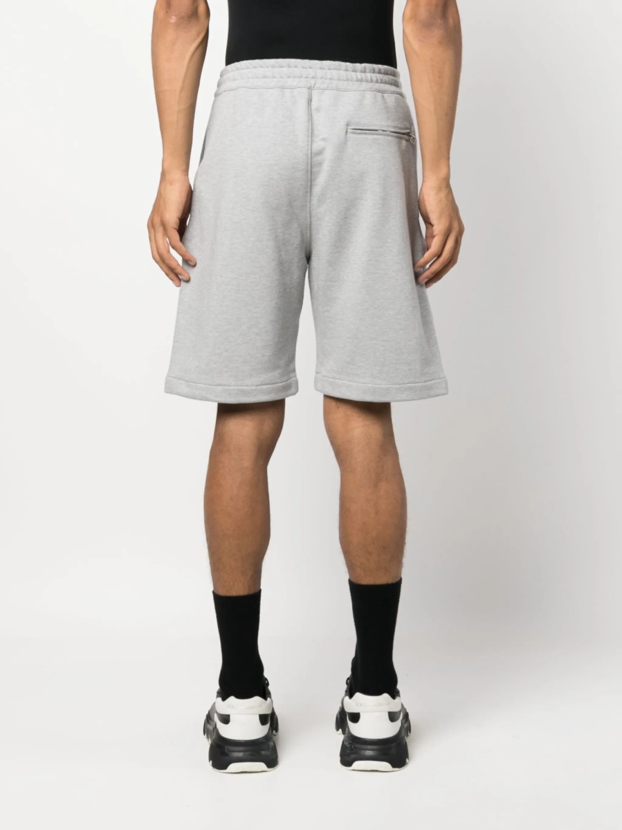 Pantaloni scurti Alexander McQueen gri din bumbac - Img 4