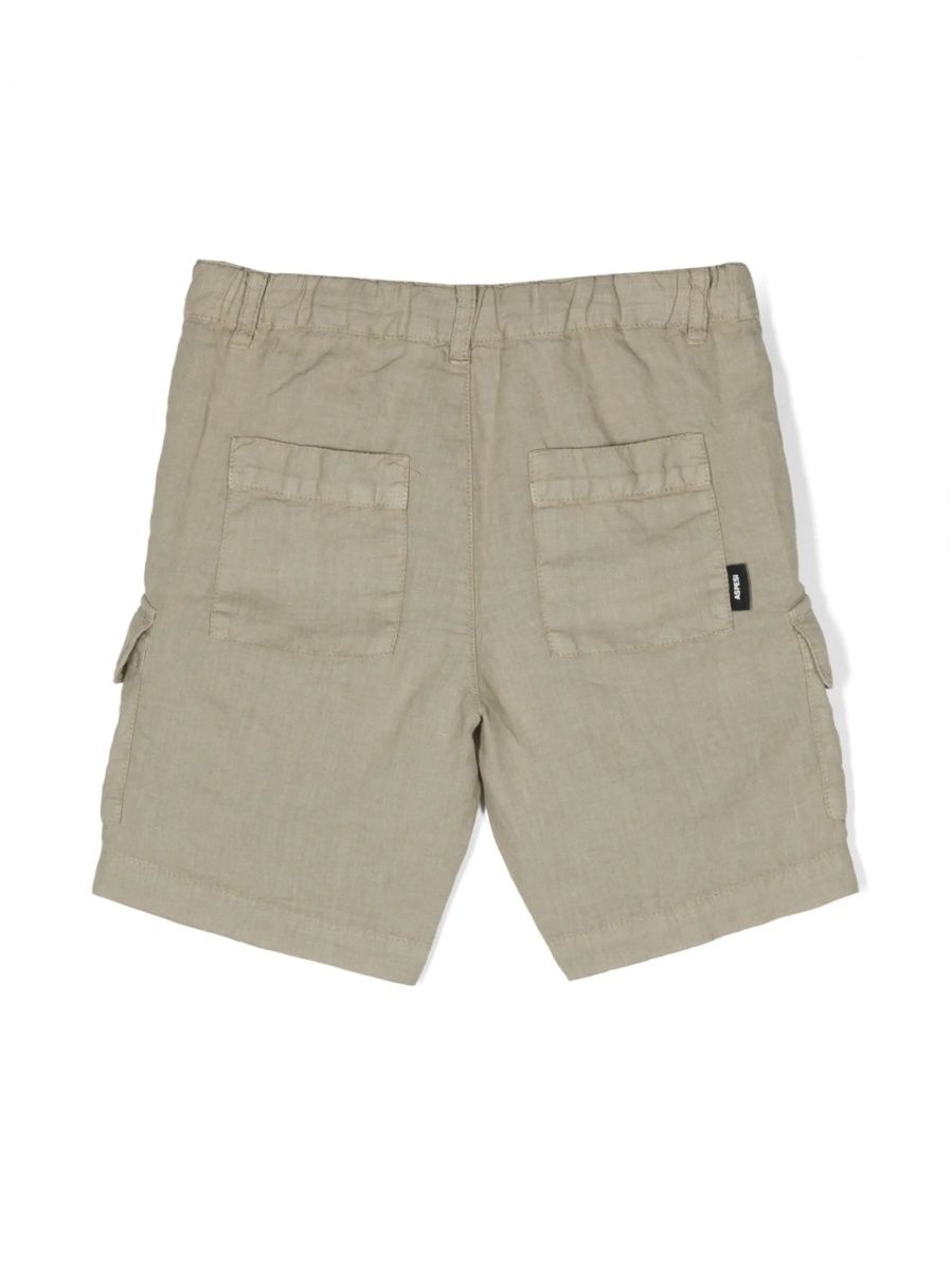 Pantaloni scurti Aspesi verzi din in - Img 2