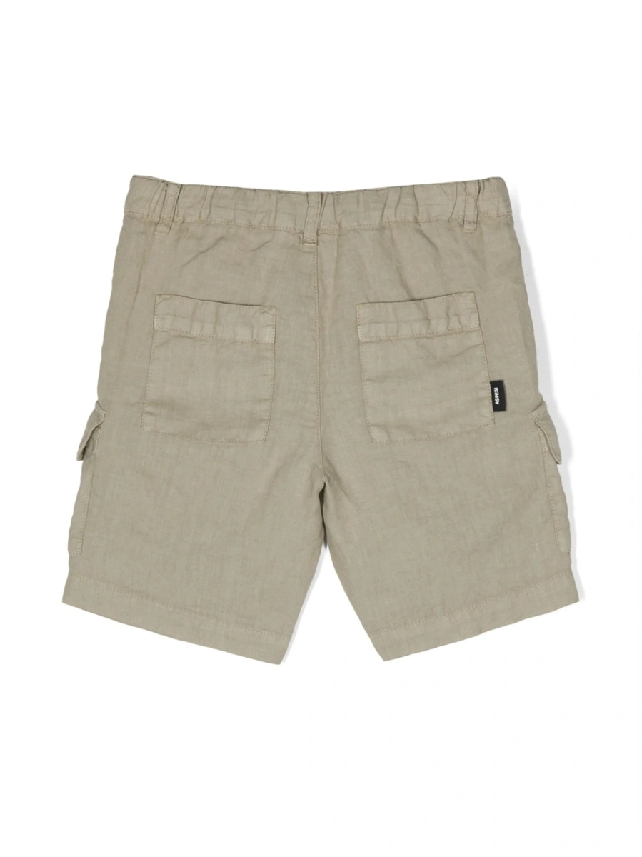 Pantaloni scurti Aspesi verzi din in - Img 2