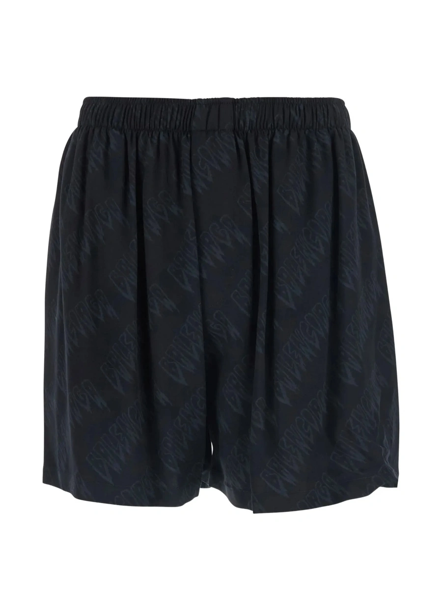 Pantaloni scurti Balenciaga negri din vascoza - Img 6
