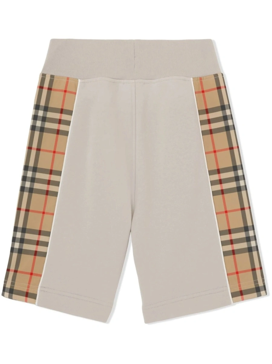 Pantaloni scurti Burberry gri din bumbac - Img 2