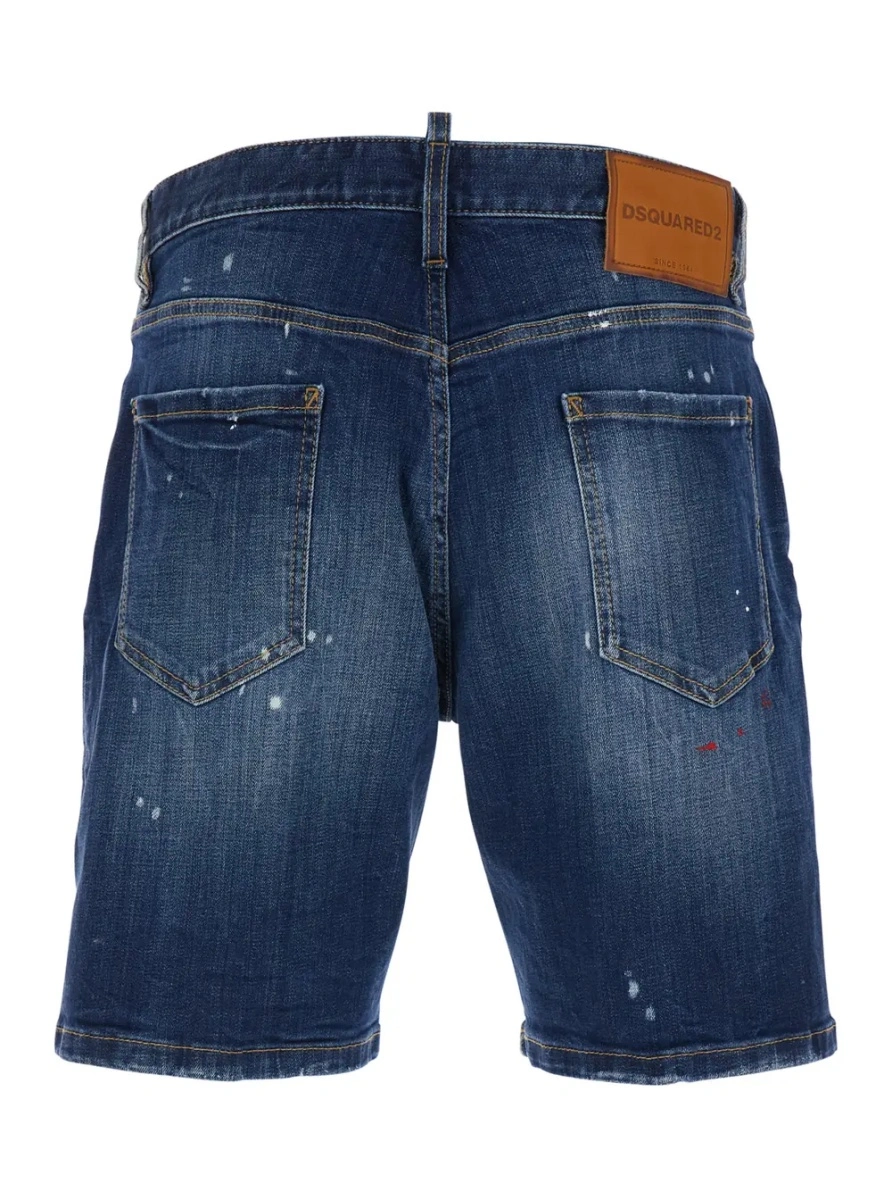 Pantaloni scurti DSQUARED2 albastri din denim 'Marine' - Img 2