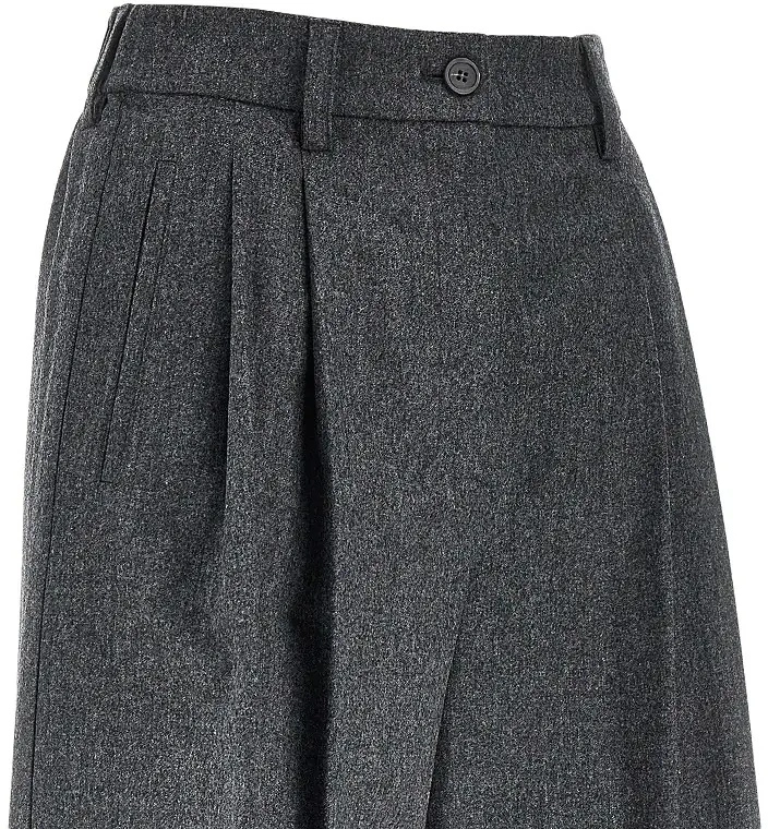 Pantaloni scurti Emporio Armani gri din flanel - Img 2