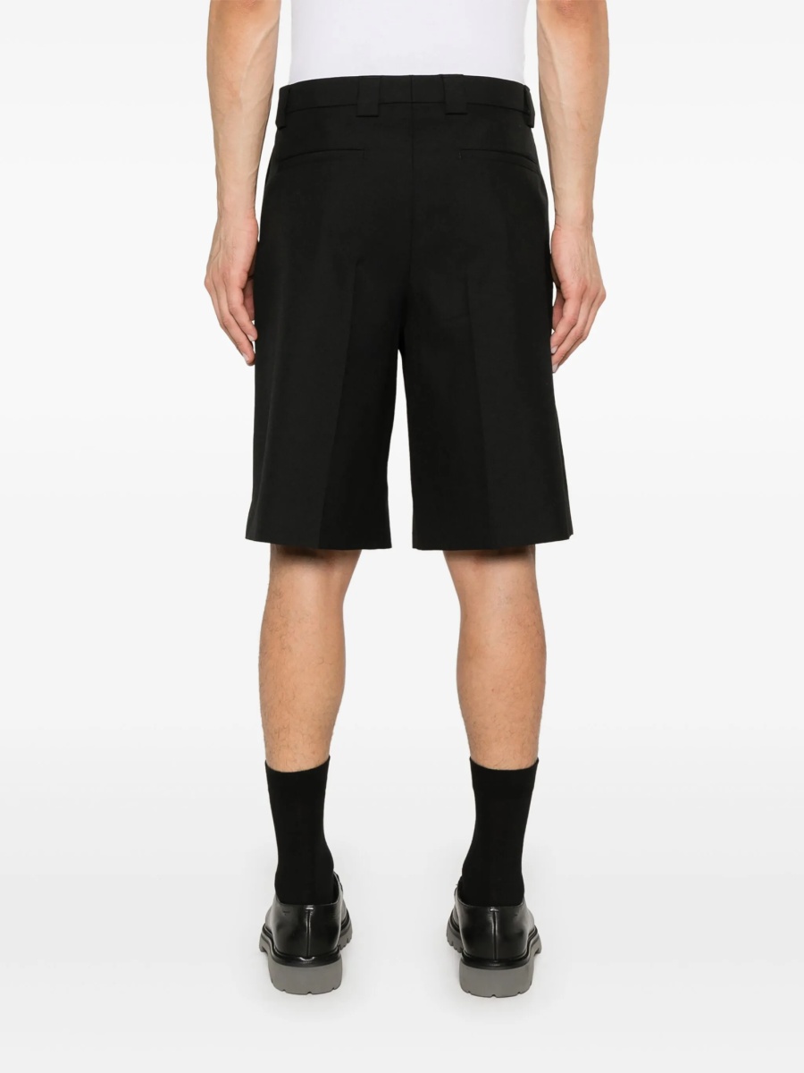 Pantaloni scurti Gucci negri din lana si polyester - Img 4