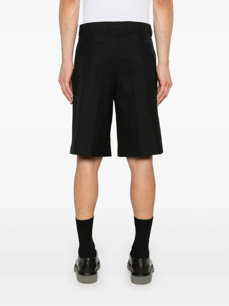 Pantaloni scurti Gucci negri din lana si polyester - Img 4