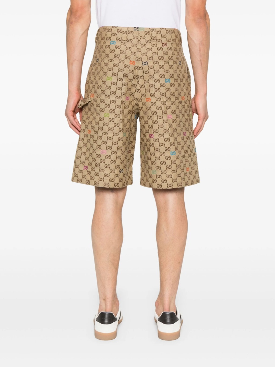 Pantaloni scurti Gucci neutri din polyester si bumbac - Img 4