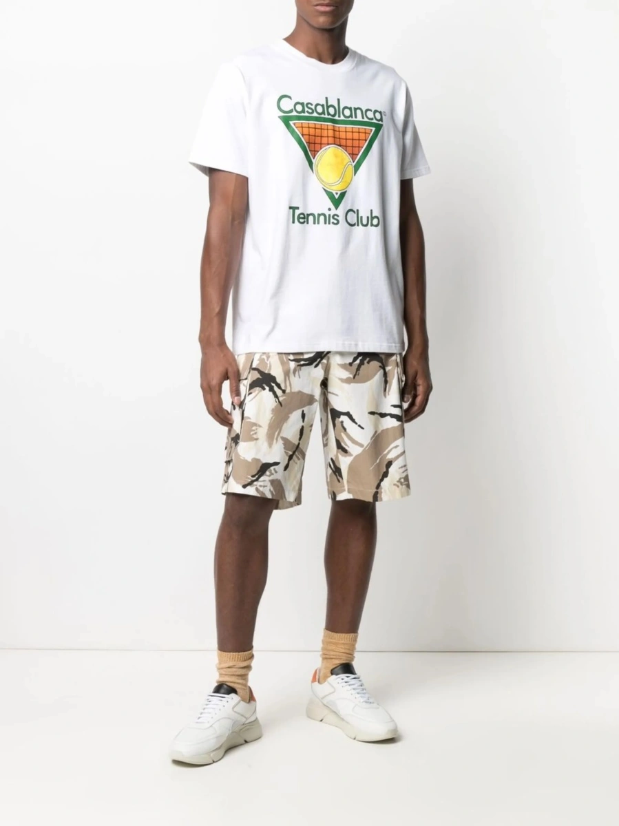Pantaloni scurti Kenzo albi din bumbac - Img 2